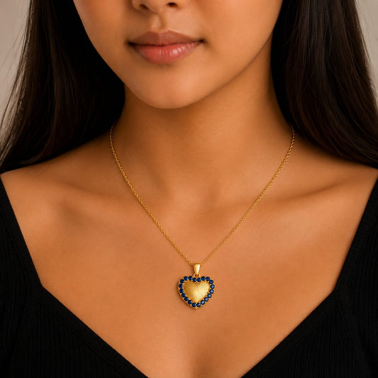 Blue Stone Chain Necklace