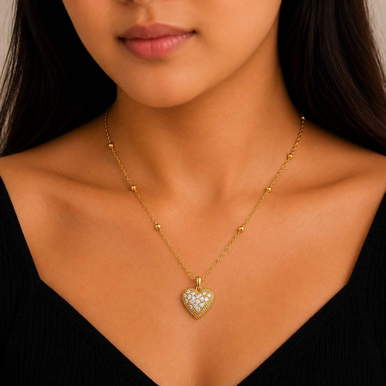Pave Heart Necklace