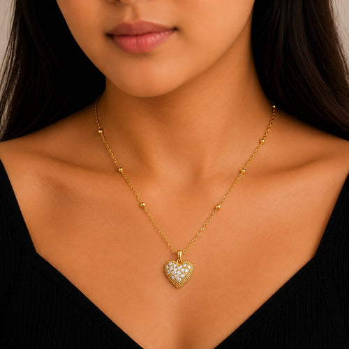 Pave Heart Necklace