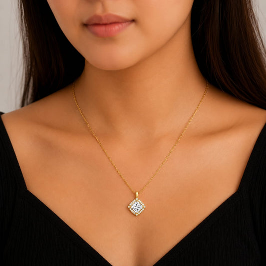 Princess-Cut Diamond Necklace