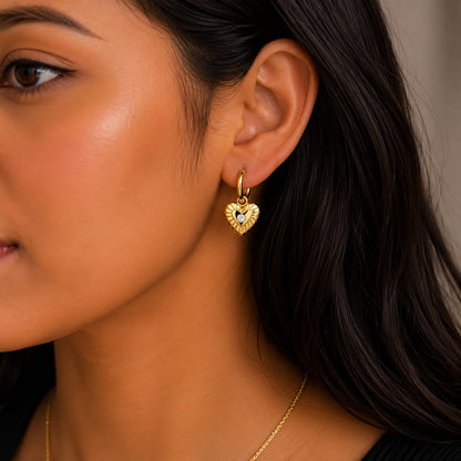Sunburst Heart Earrings
