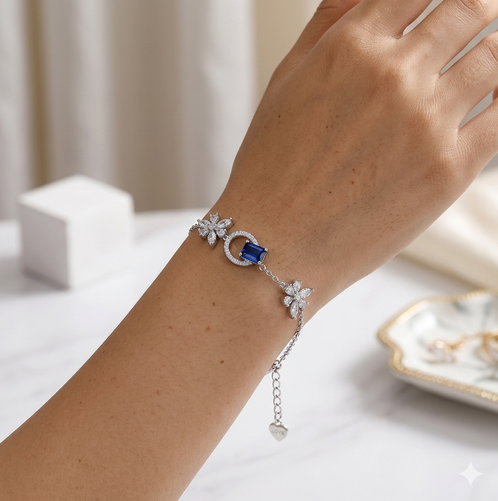 Blue Harmony Silver Bracelet