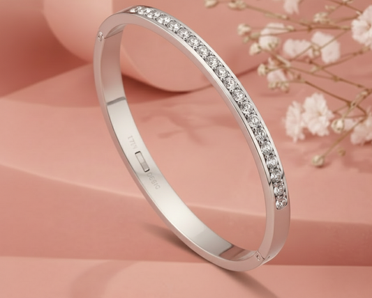 Glittering Diamond Bangle Bracelet