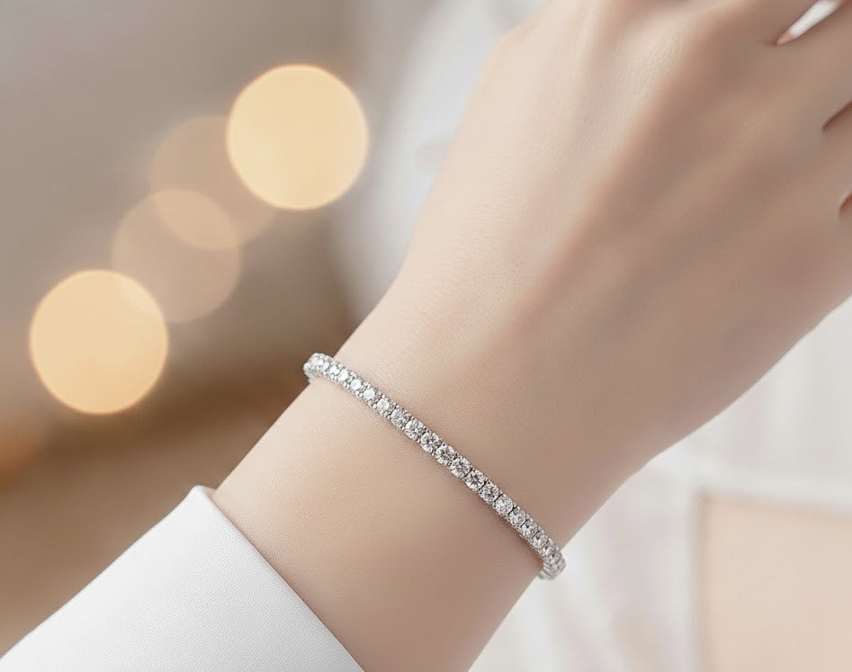 Glittering Diamond Bangle Bracelet
