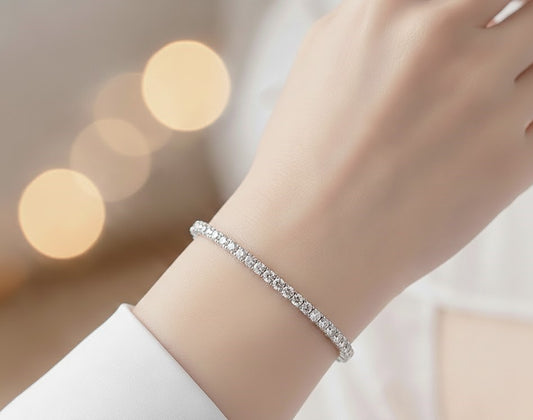 Glittering Diamond Bangle Bracelet