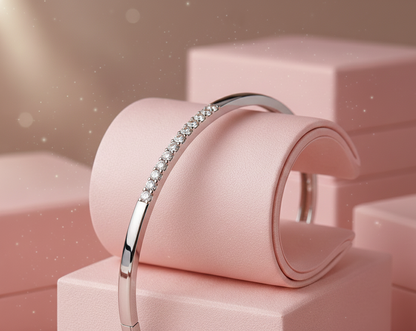 Glittering Diamond Bangle Bracelet