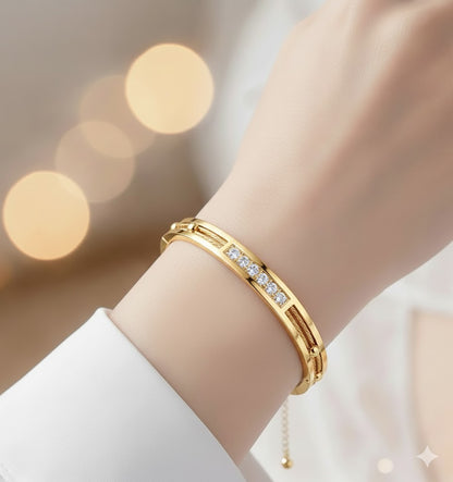 Beaded Beauty Layered Gold Chain Bracelet