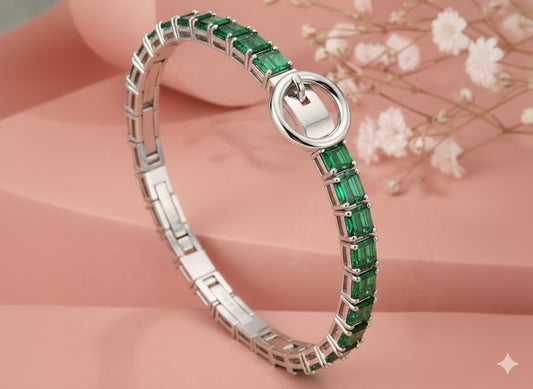 Green Baguette Tennis Bracelet