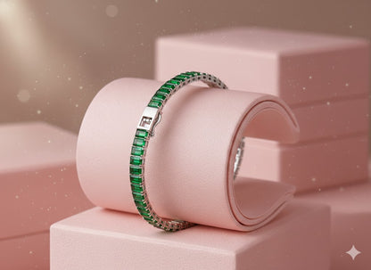Green Baguette Tennis Bracelet