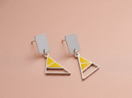 Silver Luxe Yellow Prism Earrings