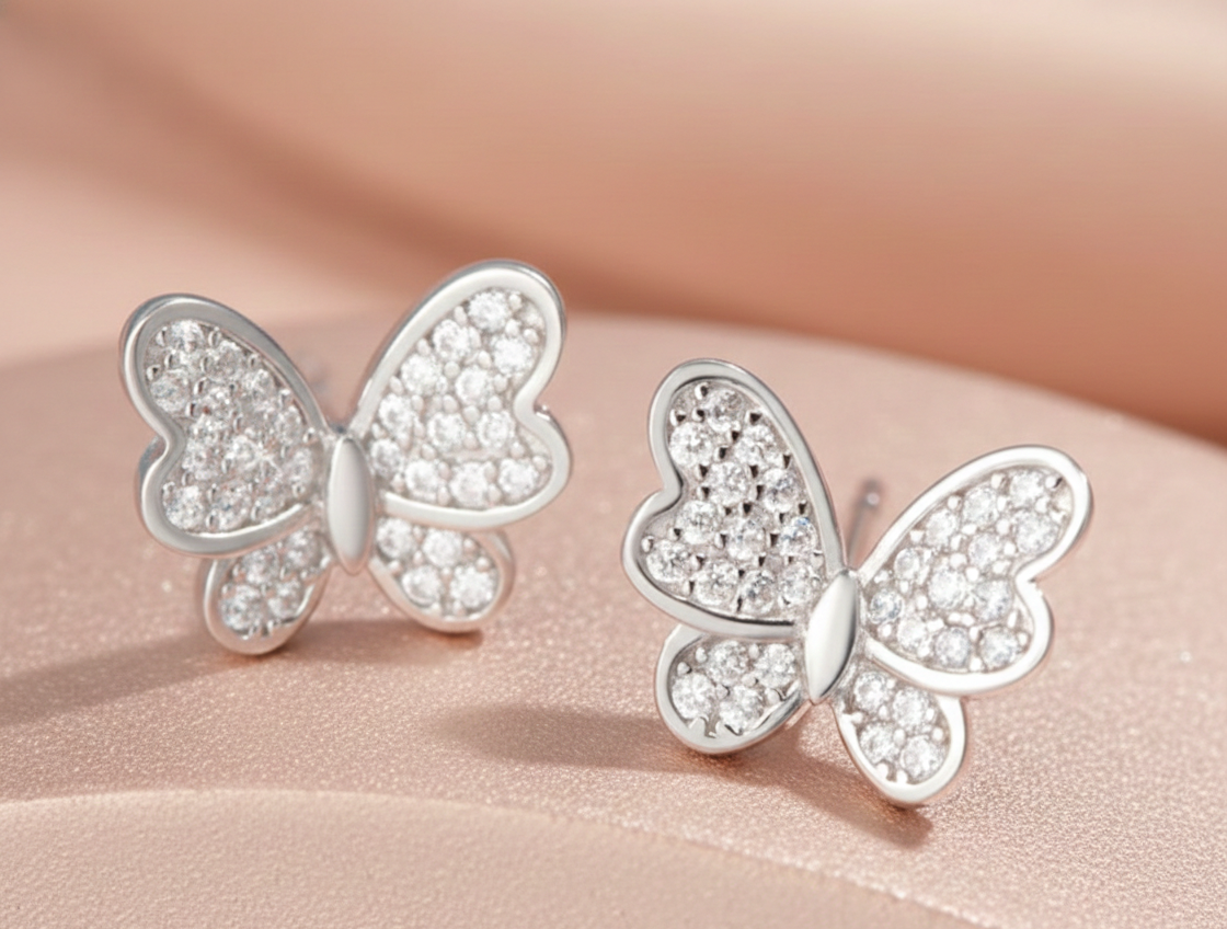 Silver Butterfly Earrings