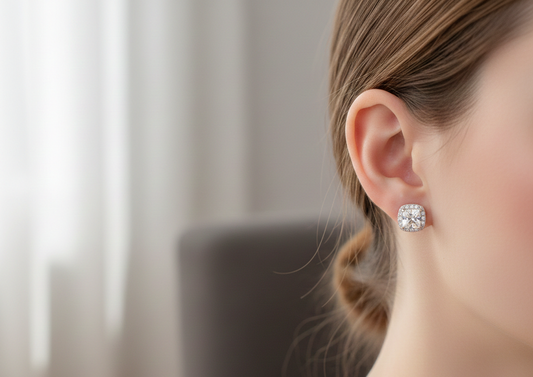 Silver Zircon Studs Earrings