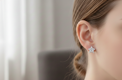 Silver Star Studs Earrings