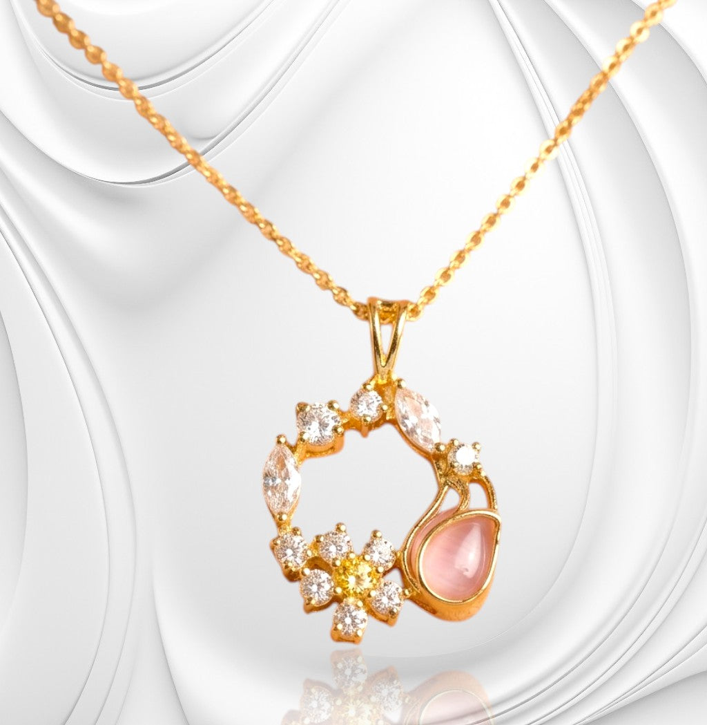 Pink Aura Halo Necklace