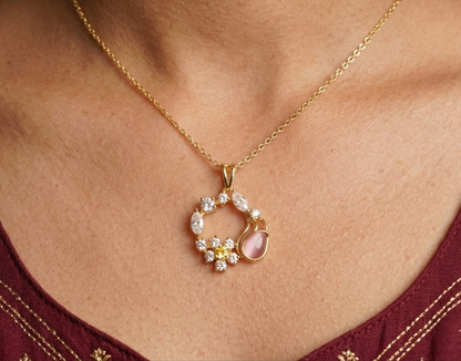 Pink Aura Halo Necklace