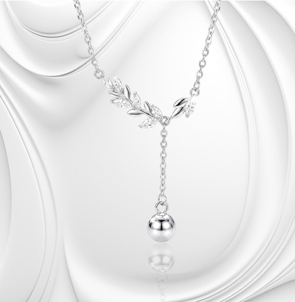 Silver Willow Drop Necklace