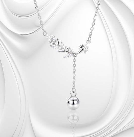 Silver Willow Drop Necklace