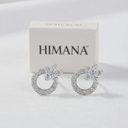 Silver Earrings with floral design