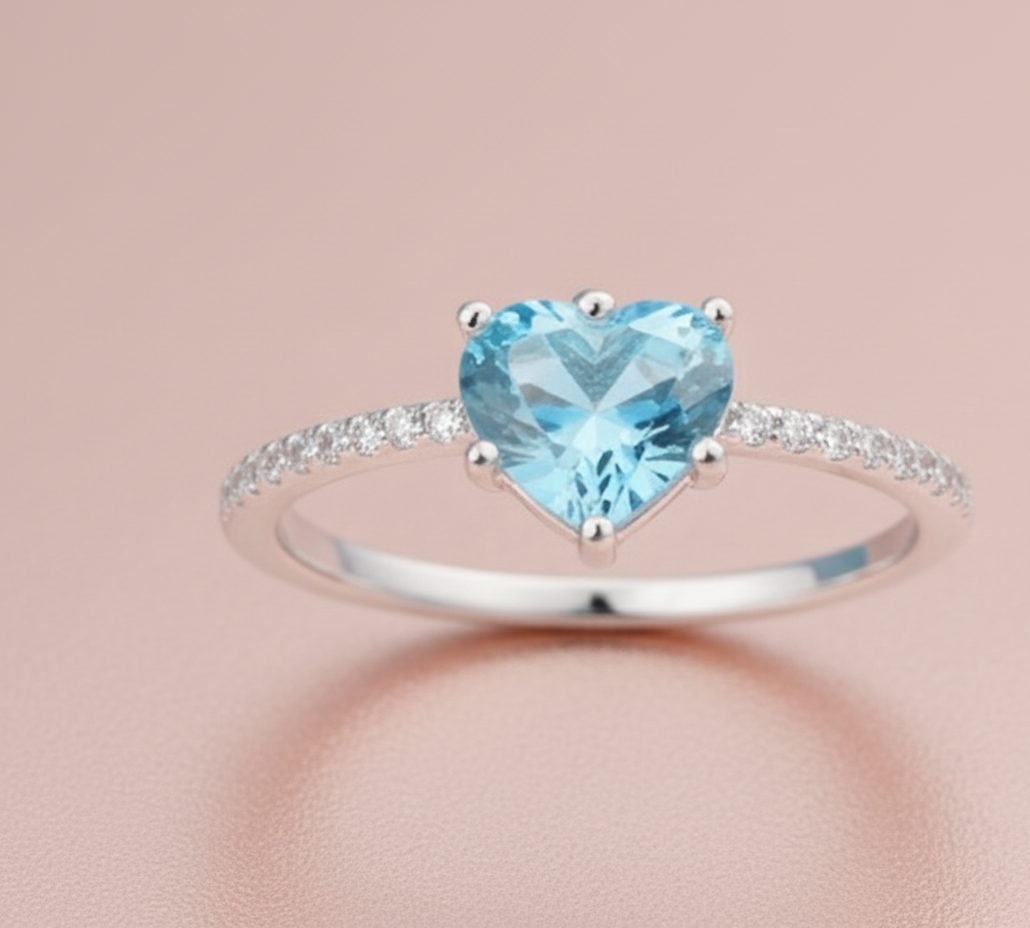 Silver Blue Vows Ring
