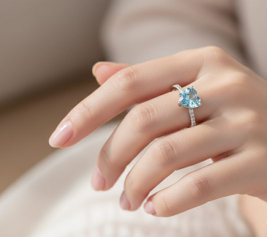 Silver Blue Vows Ring