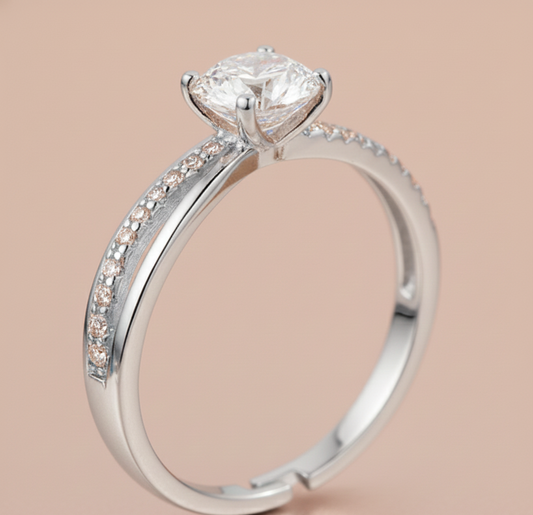 Silver Dancing Butterflies Ring