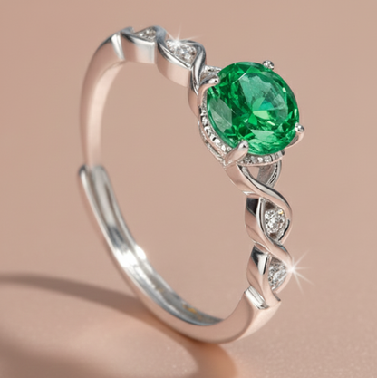 Silver Green Oasis Ring