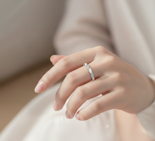 'Beautiful Marquise' Silver Ring