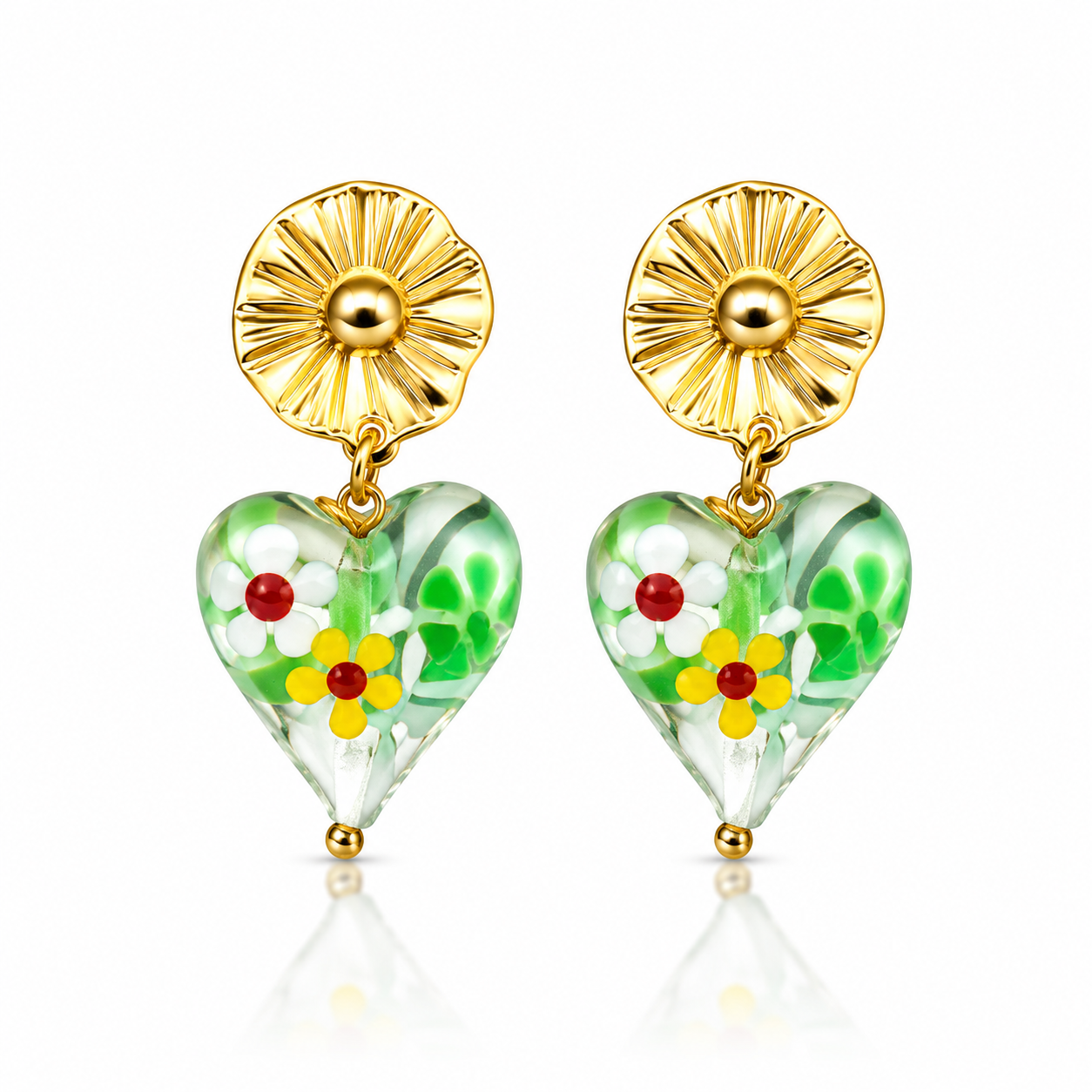 Glass Floral Earrings