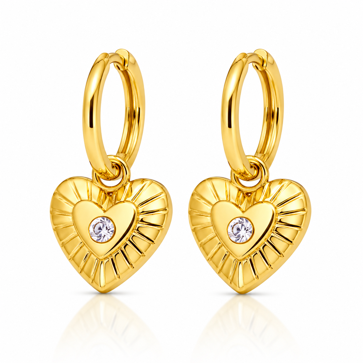 Sunburst Heart Earrings