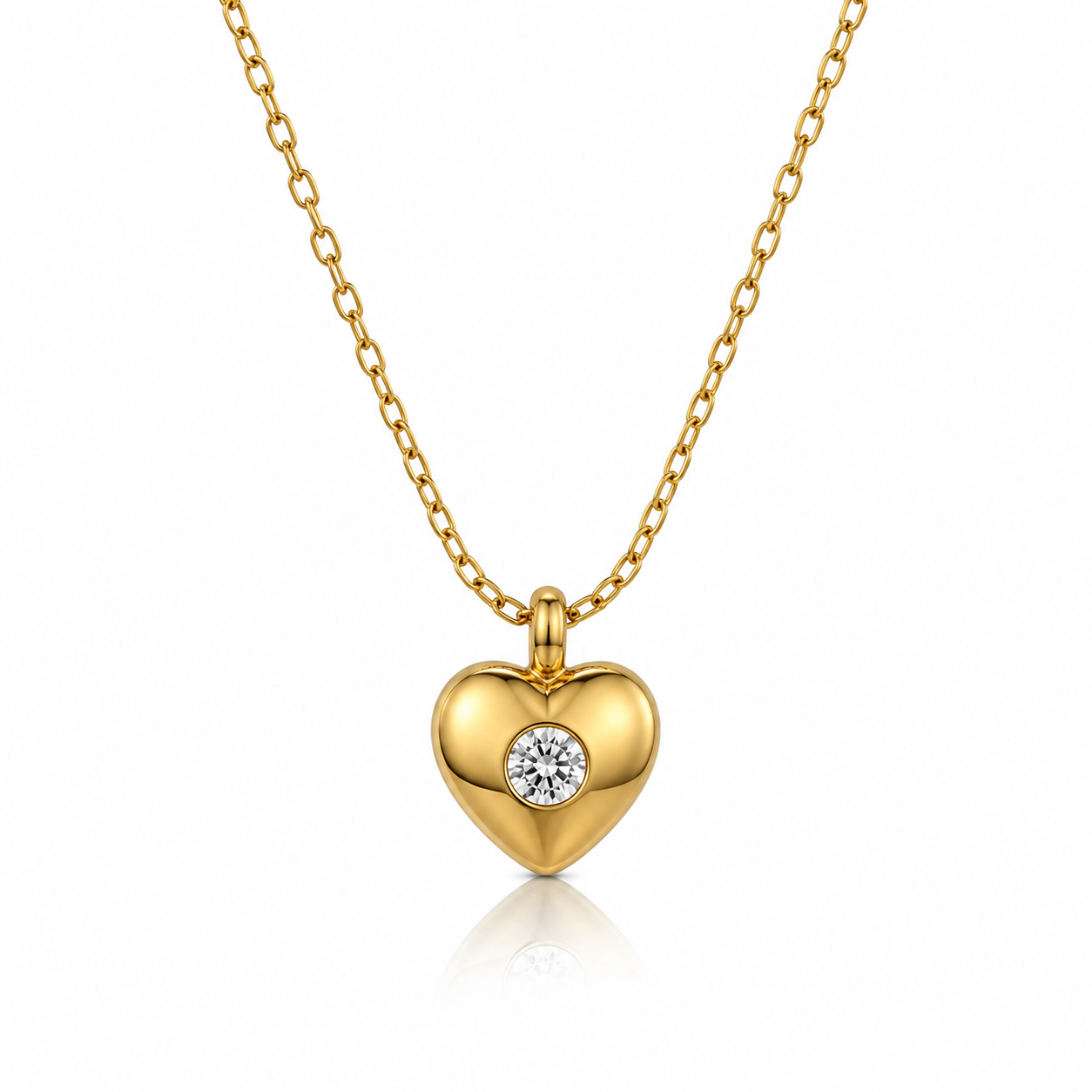 Solitaire Heart Pendant Necklace