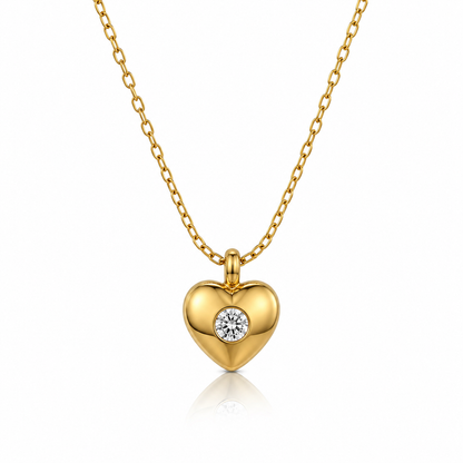 Solitaire Heart Pendant Necklace