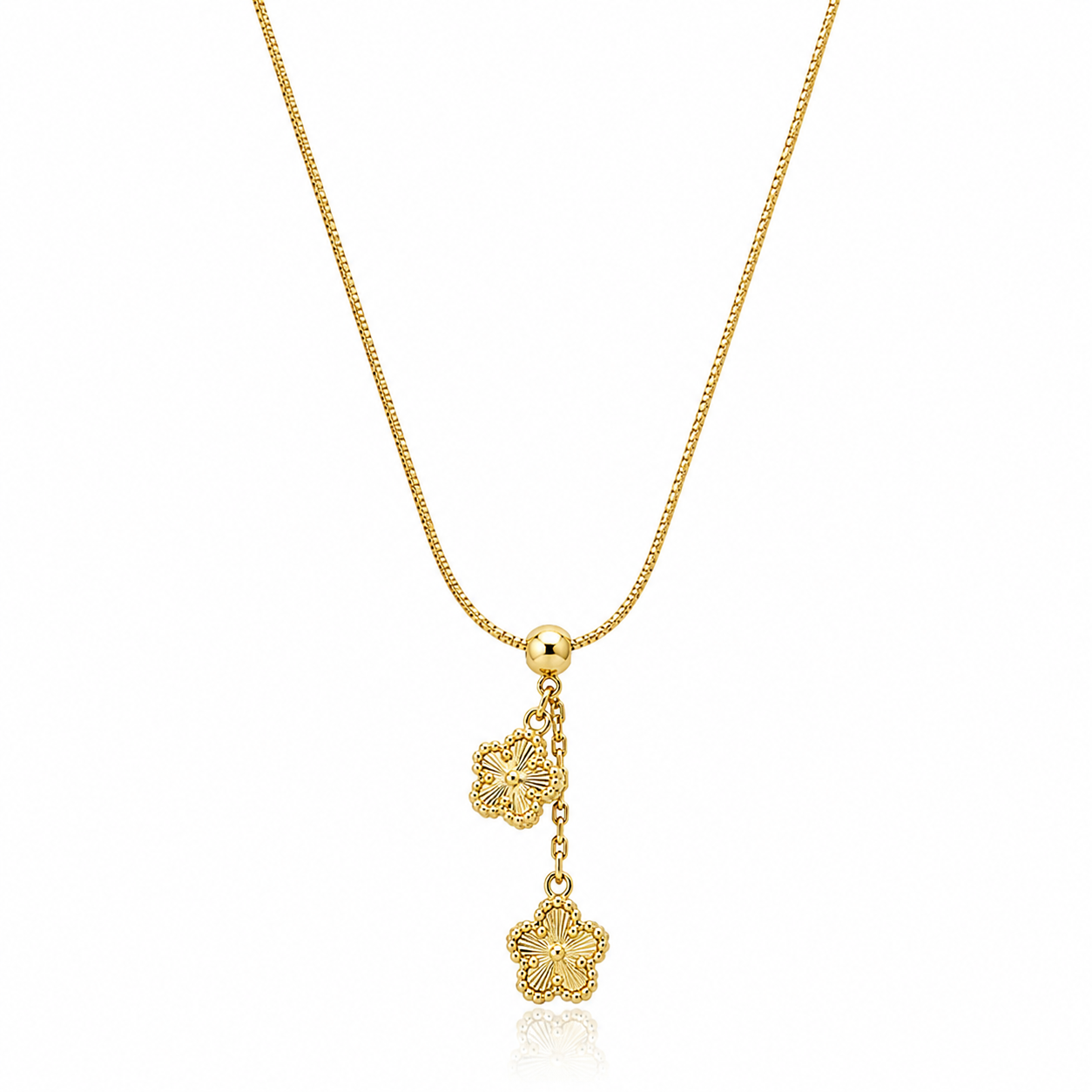 Dual Flower Pendant Necklace