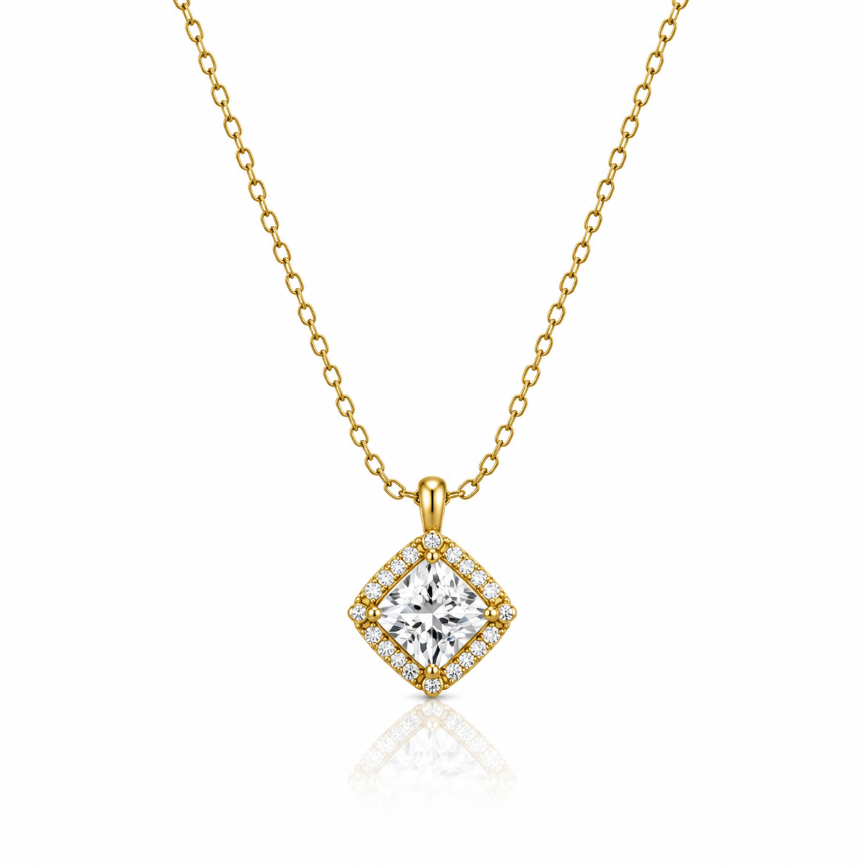 Princess-Cut Diamond Necklace