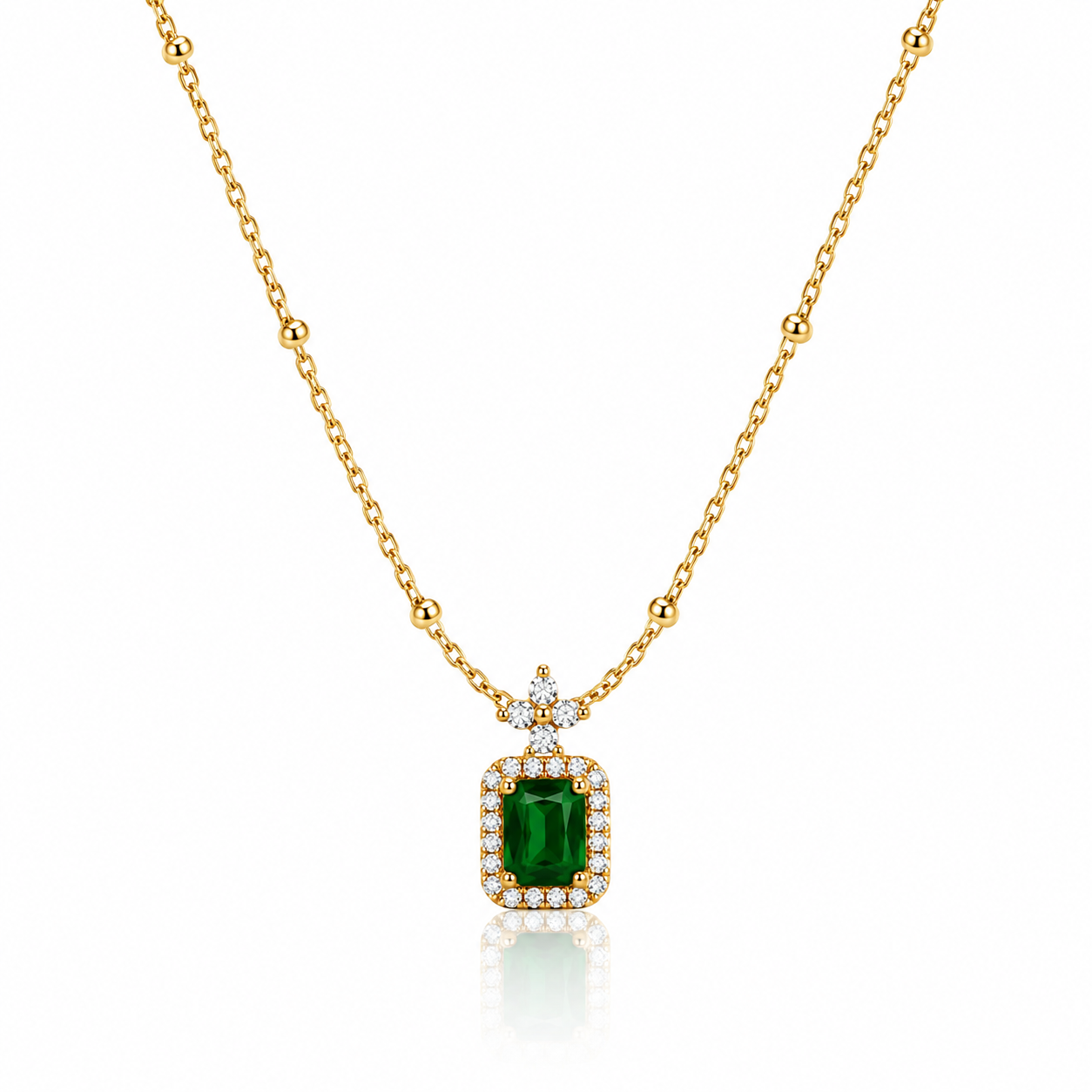 Emerald Halo Necklace
