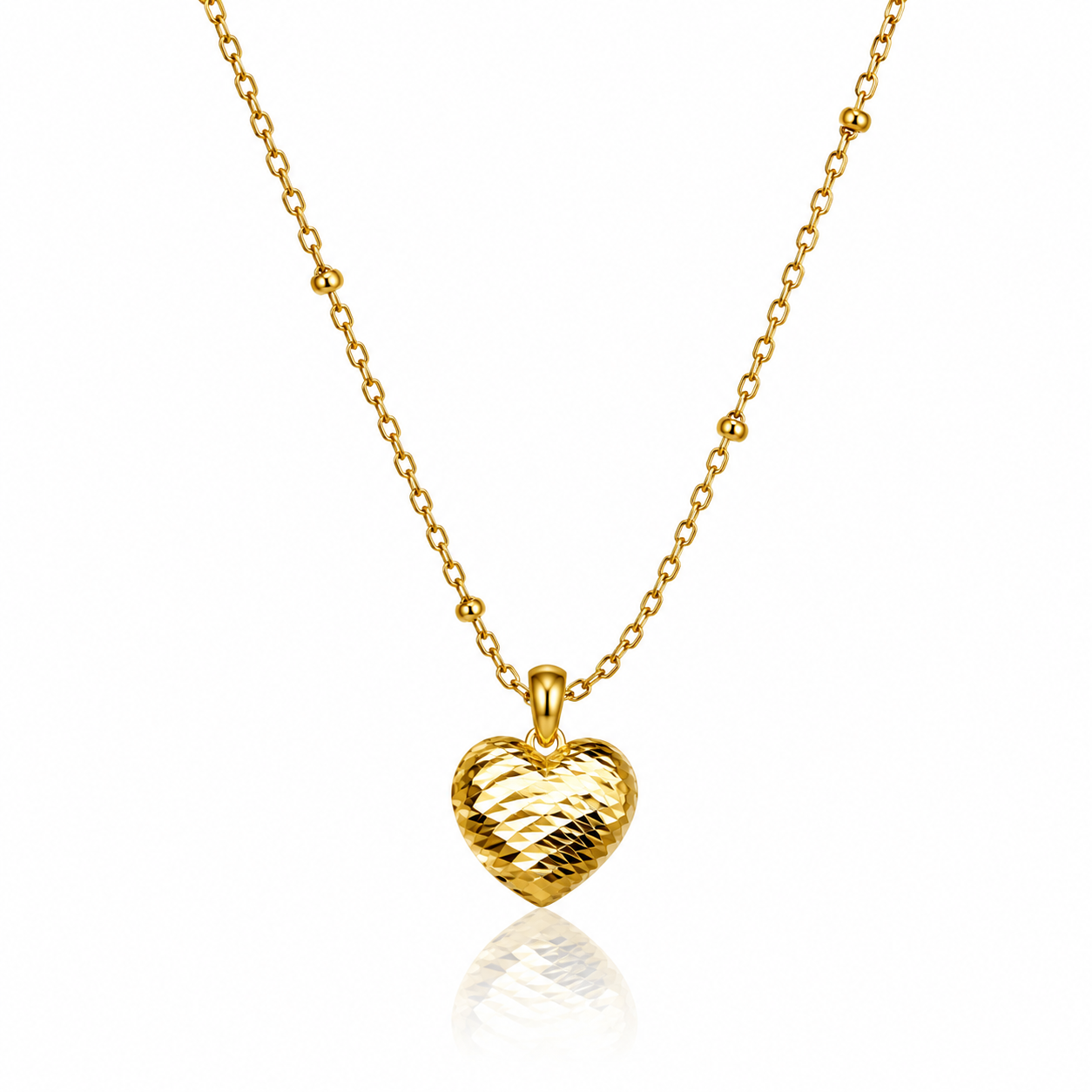 Quilted Heart Pendant Necklace