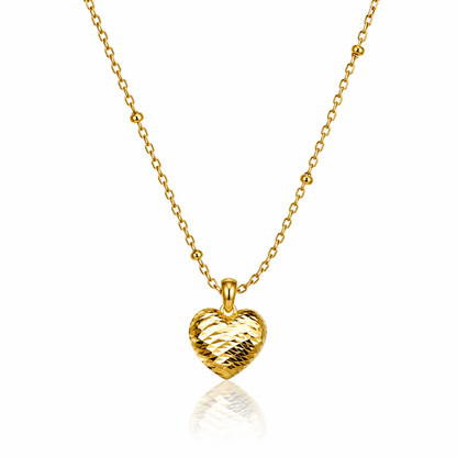 Quilted Heart Pendant Necklace