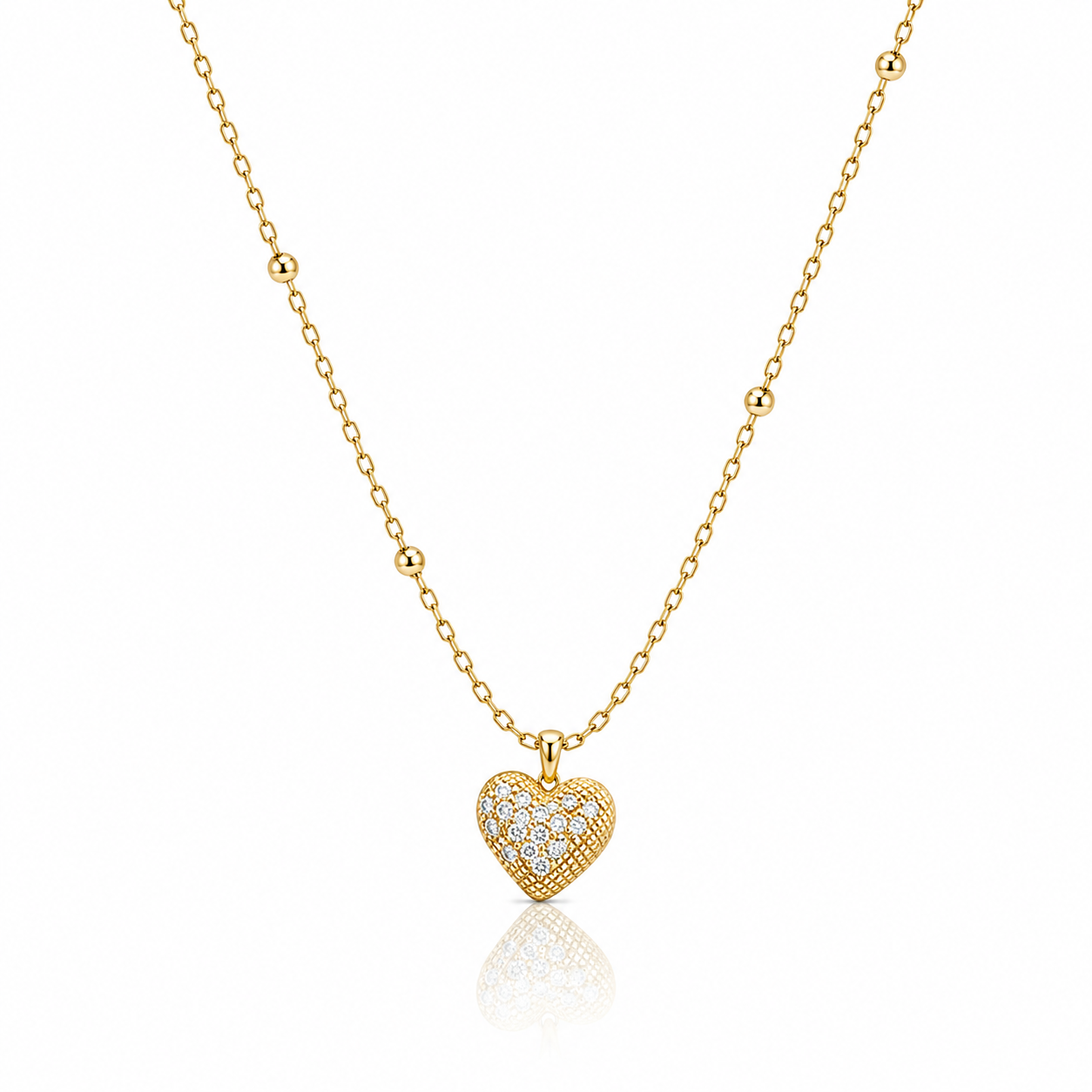 Diamond-Pave Heart Necklace
