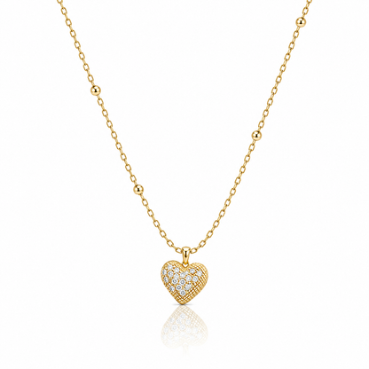 Diamond-Pave Heart Necklace