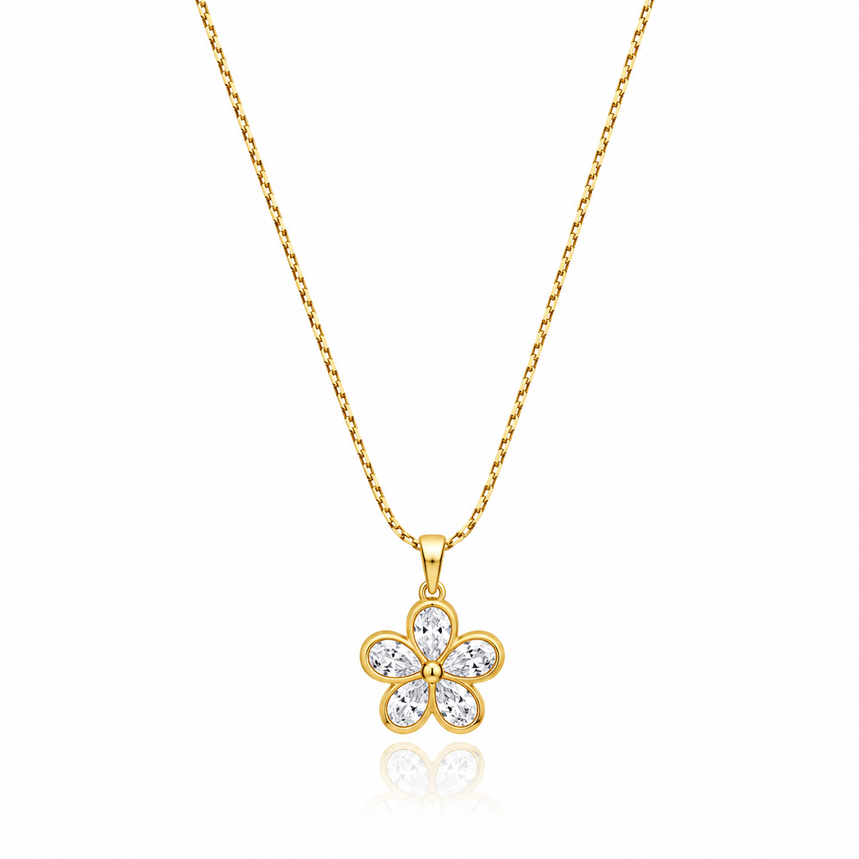 Diamond Flower Pendant Necklace